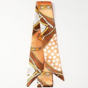 ⤵️⤵️1pc Peach Polka Dots Design Satin Scarves